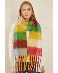 Yumi' - Multicolour Check Fluffy Scarf - Lyst