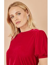Yumi' - Velvet Puff Sleeve Top - Lyst