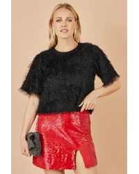 Yumi' - Lurex Fringe Relaxed Fit Top - Lyst