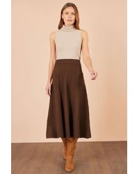 Yumi' - Knitted Midi Skirt With Pockets - Lyst