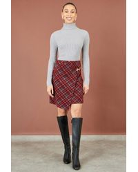 Yumi' - Check Wrap Mini Skirt - Lyst