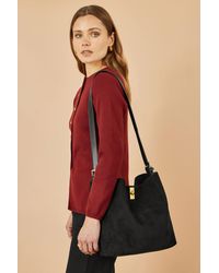 Yumi' - Faux Suede Bag With Inside Pouch - Lyst