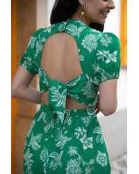 Mela London - Mela Floral Print Skater Dress With Back Tie - Lyst
