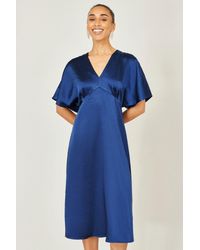 Yumi' - Satin Midi Kimono Dress - Lyst
