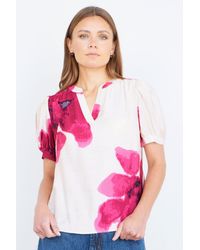 Yumi' - Watercolour Viscose Floral Top - Lyst