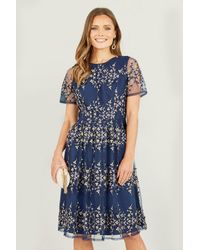 Yumi' - Embroidered Mesh Prom Dress - Lyst