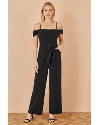 Yumi' - Sparkle Stretch Bardot Jumpsuit - Lyst