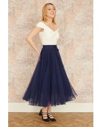 Yumi' - Mesh Heart Print Tulle Skirt - Lyst