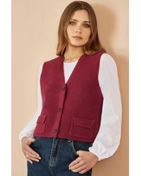 Yumi' - Knitted Pullover Waistcoat - Lyst