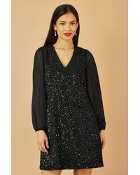Yumi' - Sequin Tunic With Tie Back And Sheer Sleeves - Lyst