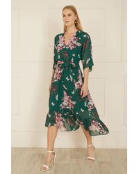 Yumi' - Floral Kimono Dipped Hem Maxi Dress - Lyst