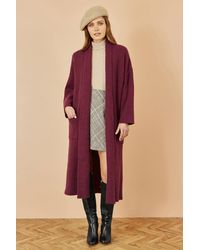 Yumi' - Knitted Maxi Cardigan With Pockets - Lyst