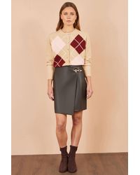 Yumi' - Faux Leather Wrap Mini Skirt - Lyst