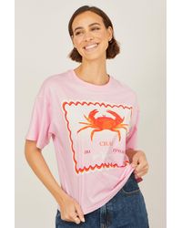Yumi' - Crab Vacation Print T Shirt - Lyst