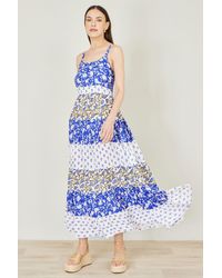 Yumi' - And Rayon Patchwork Print Tiered Maxi Dress - Lyst