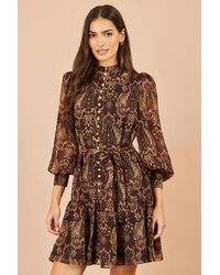 Yumi' - Paisley Long Sleeve Shirt Dress - Lyst