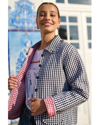 Yumi' - Gingham Frill Collar Jacket - Lyst