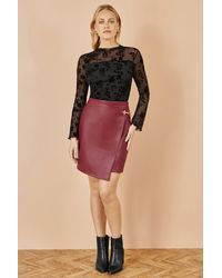 Yumi' - Faux Leather Wrap Mini Skirt - Lyst