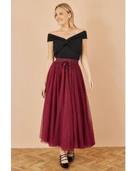 Yumi' - Mesh Heart Print Tulle Skirt - Lyst