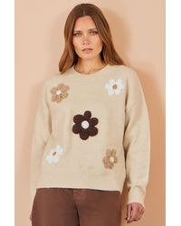 Yumi' - Relaxed Crochet Flower Jumper - Lyst