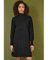 Yumi' - Knitted Button-Up Midi Dress - Lyst