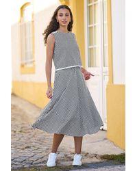 Yumi' - Gingham Cotton Midi Skirt - Lyst