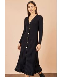 Yumi' - Viscose Knitted Midi Ribbed Dress - Lyst