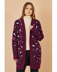 Yumi' - Animal Intarsia Long Cardigan - Lyst