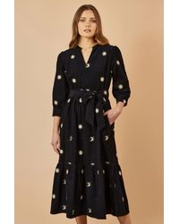 Yumi' - Cosmic Embroidery Cord Midi Shirt Dress - Lyst