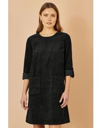 Yumi' - Cord Tunic Dress With 3/4 Sleeves And Pockets - Lyst