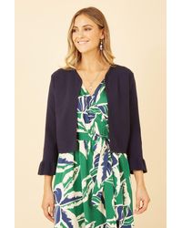 Yumi' - Cropped Cardigan With Bell Sleeves - Lyst
