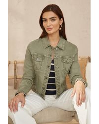 Yumi' - Stretch Cotton Denim Jacket - Lyst