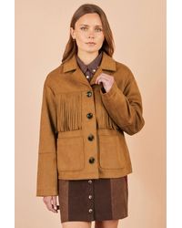 Yumi' - Faux Suede Tassel Jacket - Lyst