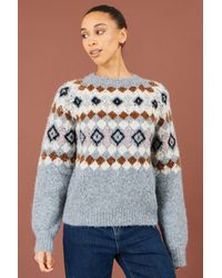 Yumi' - Fairisle Wool Blend Relaxed Jumper - Lyst