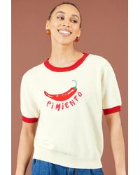 Yumi' - Chilli Cotton Knitted Top - Lyst