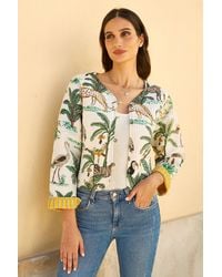 Yumi' - Animal Reversible Cotton Quilted Jacket - Lyst