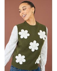 Yumi' - Flower Applique Knit Tank - Lyst
