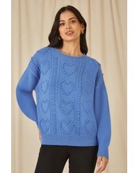 Yumi' - Heart Knit Relaxed Jumper - Lyst