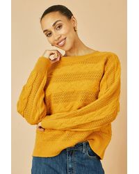 Yumi' - Cable Knit Relaxed Fit Jumper - Lyst
