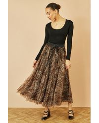 Yumi' - Leopard Mesh Tulle Skirt - Lyst