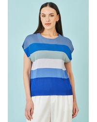 Yumi' - Block Stripe Relaxed Knitted Top - Lyst