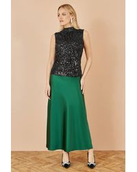 Yumi' - Satin Midi Skirt - Lyst