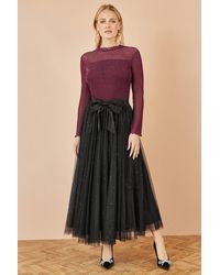 Yumi' - Sparkle Mesh Tulle Skirt With Satin Bow - Lyst