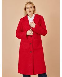 Yumi' - Boucle Long Line Coat - Lyst