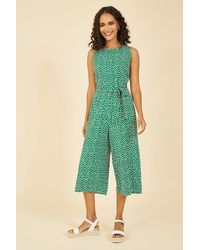 Yumi' - Ditsy Daisy Sleeveless Culotte Jumpsuit - Lyst