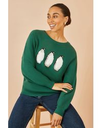Yumi' - Christmas Festive Penguin Knitted Jumper - Lyst