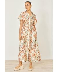 Yumi' - Viscose Relaxed Boho Print Maxi Shirt Dress - Lyst
