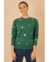 Yumi' - Foil Star Print Relaxed Fit Jumper - Lyst