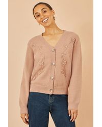 Yumi' - Floral Embroidered Relaxed Fit Cardigan - Lyst