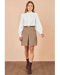 Yumi' - Check Mini Skirt With Pockets - Lyst